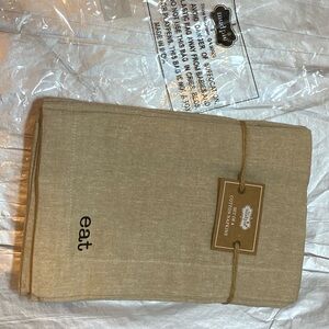 Mud Pie Tan Cotton Napkins with Embroidery set of 4